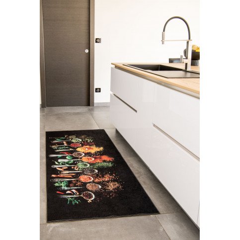 Tapis Print Anti-Dérapant Lavable en Machine Noir 9  | ZeWebMarket.com