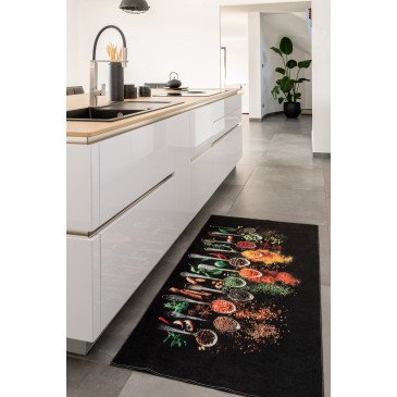 Tapis Print Anti-Dérapant Lavable en Machine Noir 9  | ZeWebMarket.com