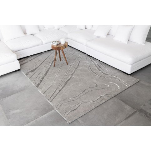 Tapis Banaz Effet 3D Gris Motifs Marbre Effet 3D  | cosy-home-design.fr