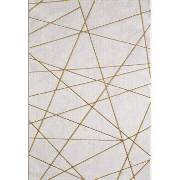 Tapis Sorkun Effet 3D Gold Motifs Marbre Effet 3D  | cosy-home-design.fr