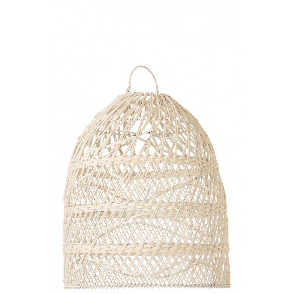 Abat-Jour Vagues Rotin Blanc  | cosy-home-design.fr