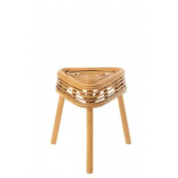 Tabouret Triangle Rotin Naturel  | cosy-home-design.fr