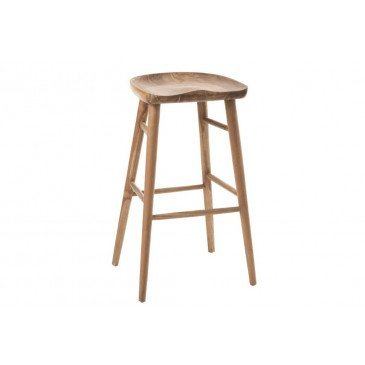 Tabouret Bar Ana Bois Teck Brun  | cosy-home-design.fr