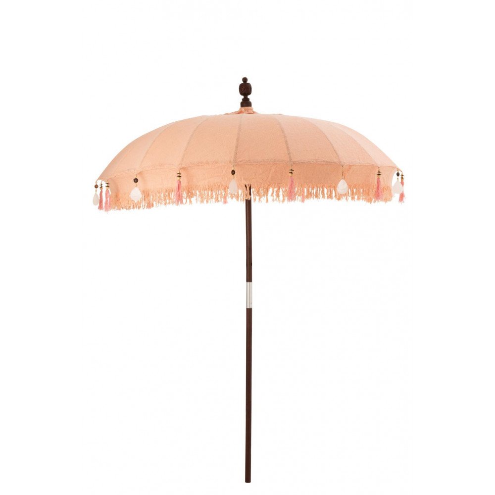 Parasol et Pied Floches Coquillages Pêche Bois Marron Fonce Large  | cosy-home-design.fr