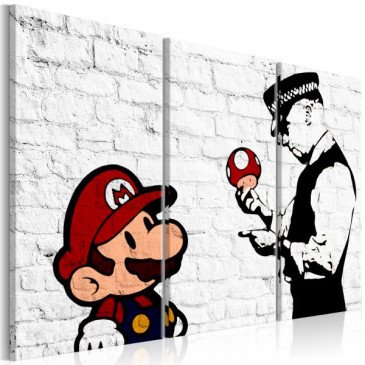 Tableau Mario Bros Banksy  | cosy-home-design.fr