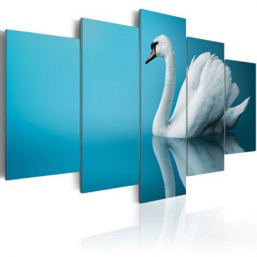 Tableau Cygne sur fond bleu  | cosy-home-design.fr