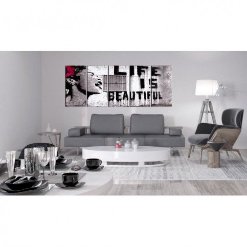 Tableau Banksy Life is Beautiful  | cosy-home-design.fr