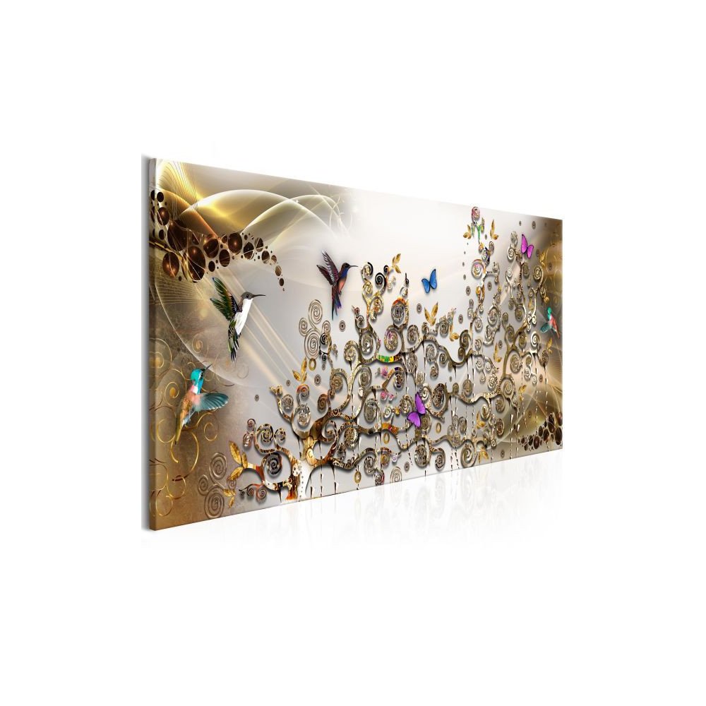 Tableau Hummingbirds Dance 1 Pièce Gold Narrow  | cosy-home-design.fr