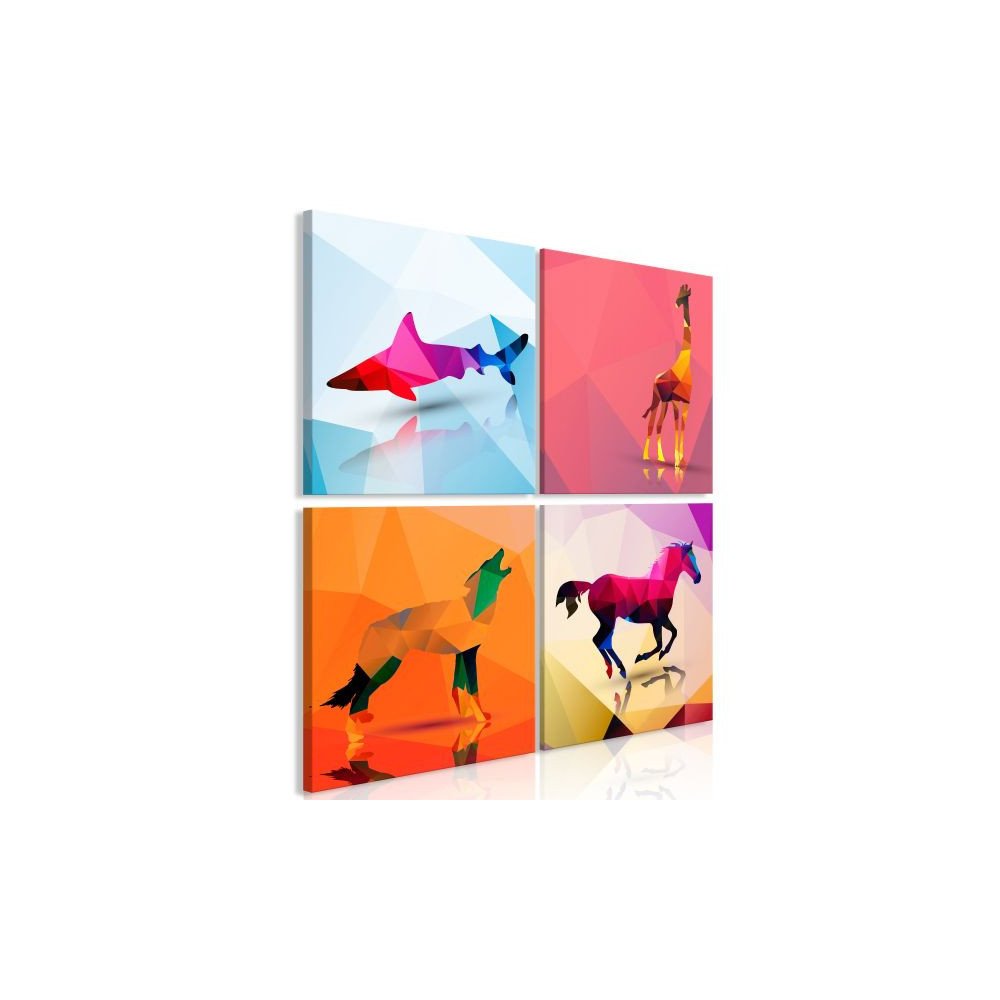 Tableau Geometric Animals 4 Pièces  | cosy-home-design.fr