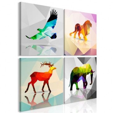 Tableau Colourful Animals 4 Pièces  | cosy-home-design.fr