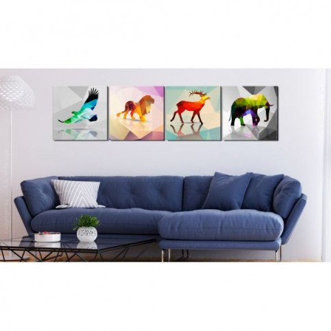 Tableau Colourful Animals 4 Pièces  | cosy-home-design.fr