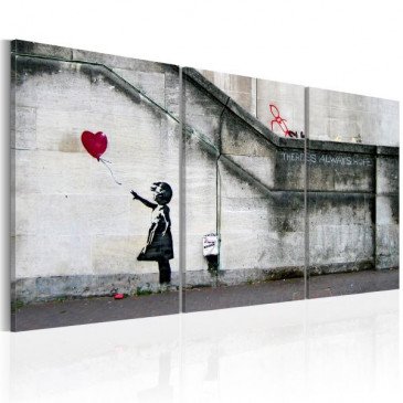 Tableau Il ya toujours de l'espoir Banksy - triptyque  | cosy-home-design.fr