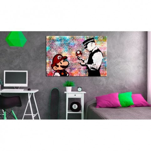 Tableau Banksy Colourful Brick  | cosy-home-design.fr