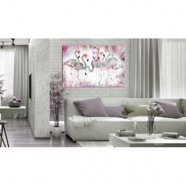 Tableau Flamingoes Family  | cosy-home-design.fr