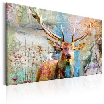 Tableau Deer on Wood  | cosy-home-design.fr