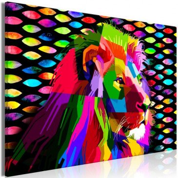 Tableau Rainbow Lion 1 Pièce Wide  | cosy-home-design.fr