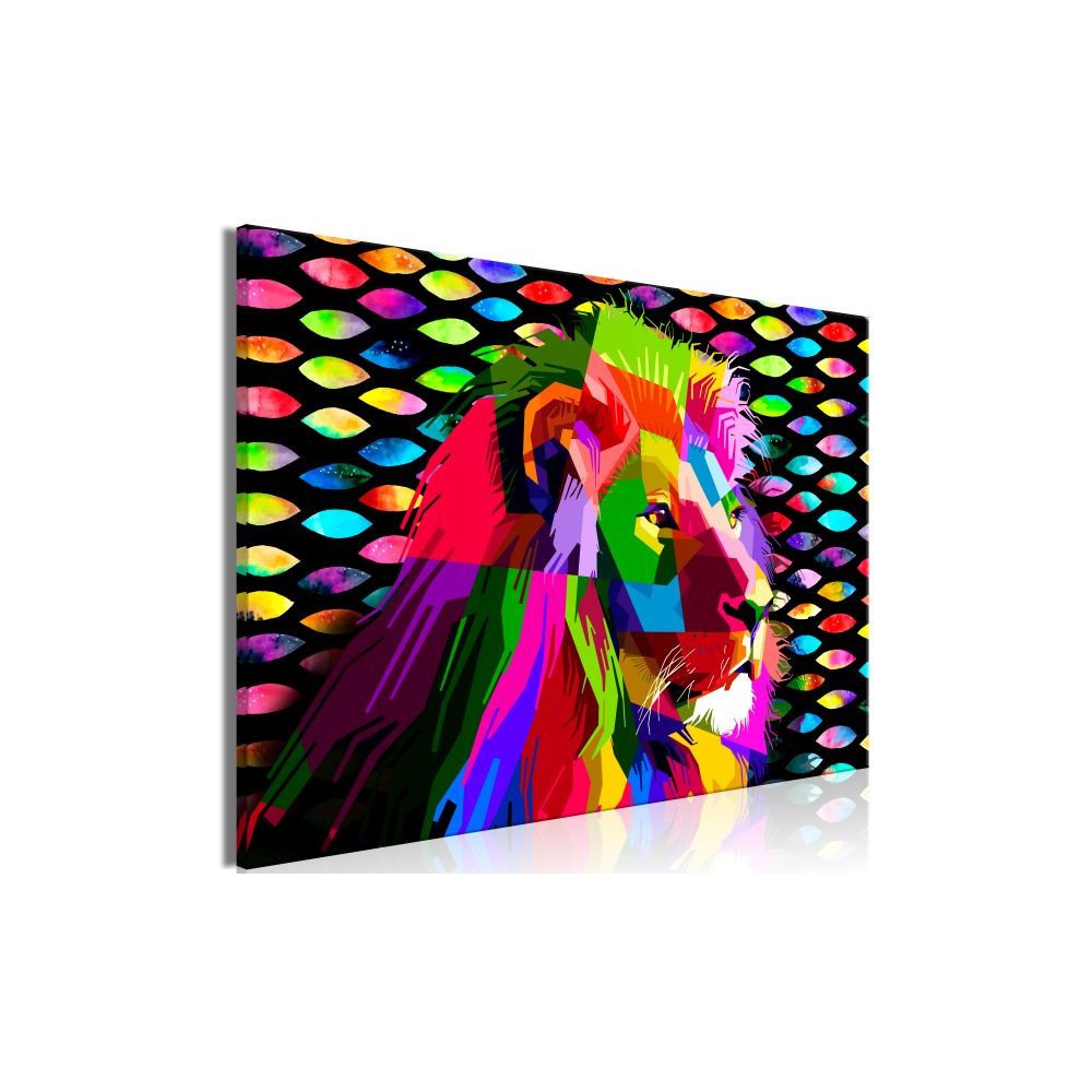 Tableau Rainbow Lion 1 Pièce Wide  | cosy-home-design.fr