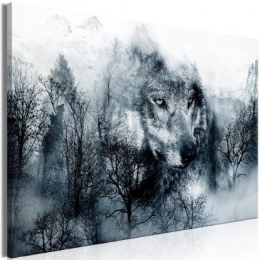 Tableau Mountain Predator 1 Pièce Wide Black and White  | cosy-home-design.fr