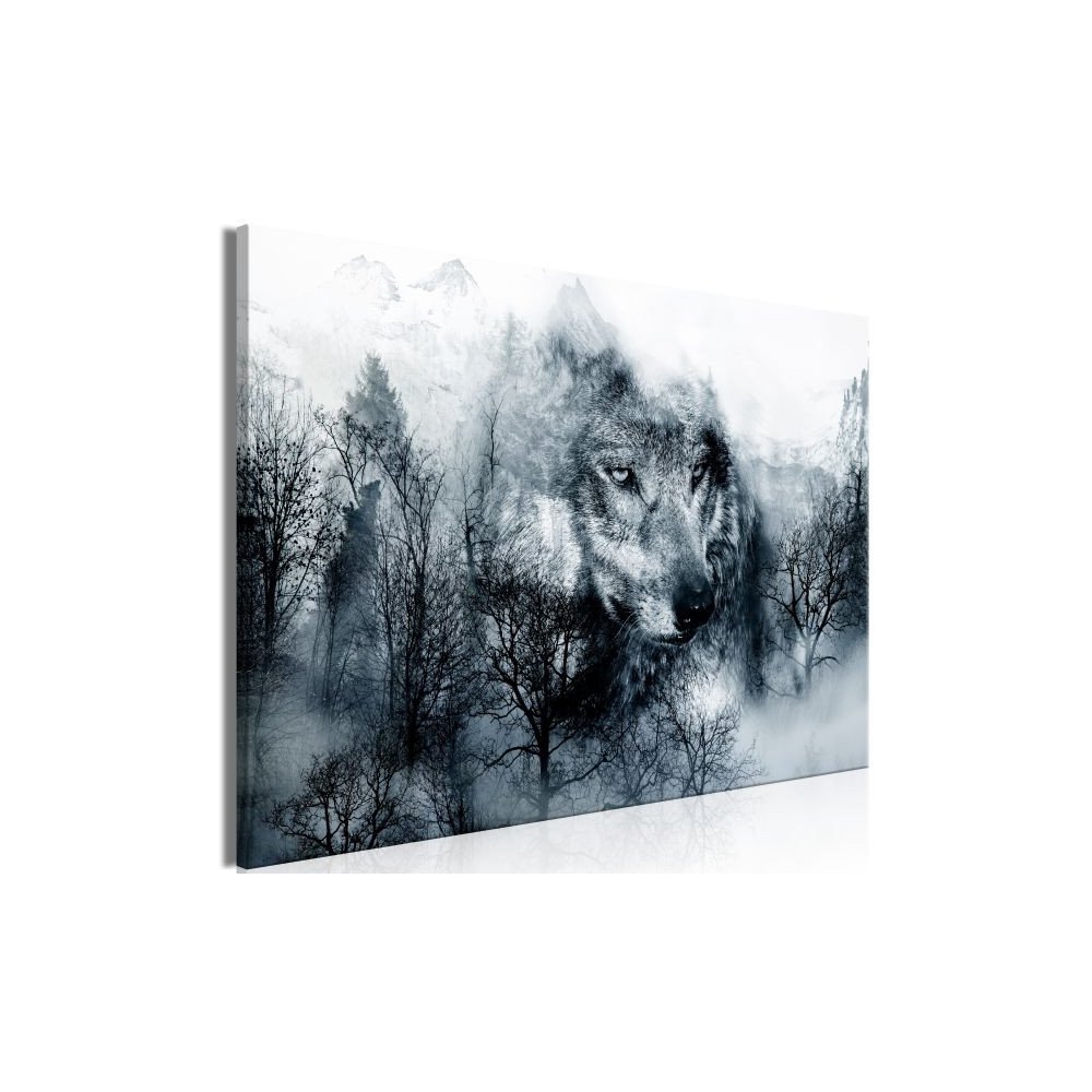 Tableau Mountain Predator 1 Pièce Wide Black and White  | cosy-home-design.fr