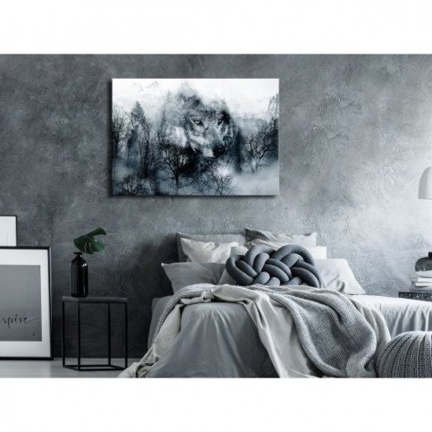 Tableau Mountain Predator 1 Pièce Wide Black and White  | cosy-home-design.fr