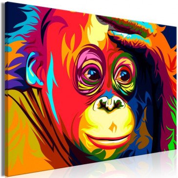 Tableau Colourful Orangutan 1 Pièce Wide  | cosy-home-design.fr