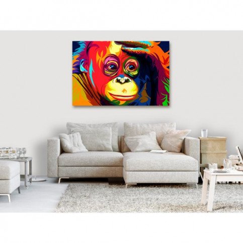 Tableau Colourful Orangutan 1 Pièce Wide  | cosy-home-design.fr