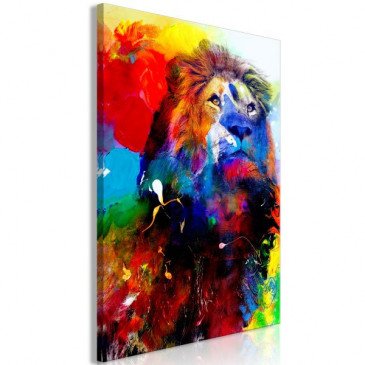 Tableau Lion and Watercolours 1 Pièce Vertical  | cosy-home-design.fr