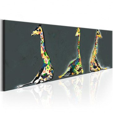 Tableau Colourful Giraffes  | cosy-home-design.fr