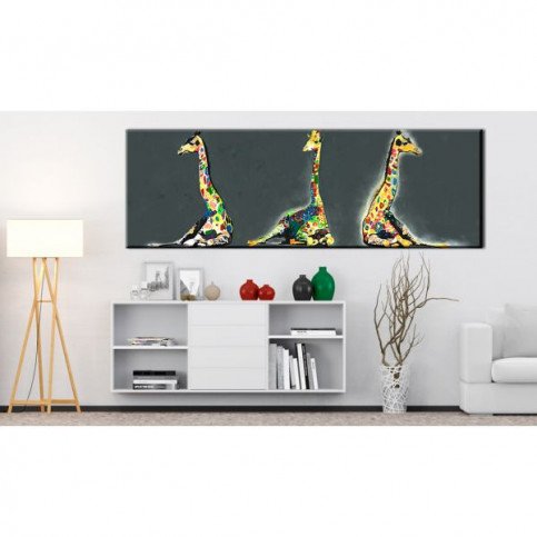 Tableau Colourful Giraffes  | cosy-home-design.fr