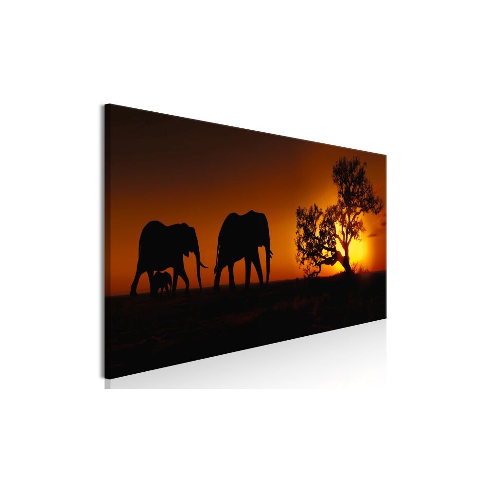 Tableau Elephant Family Orange  | cosy-home-design.fr