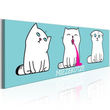 Tableau Miezekotze Cat Trio Blue  | cosy-home-design.fr