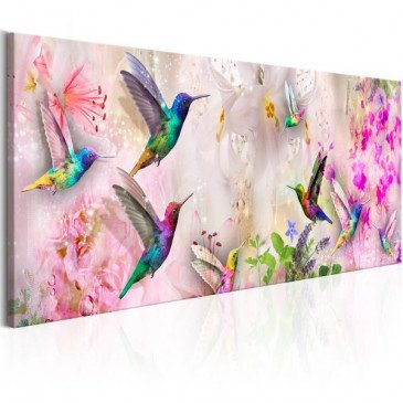 Tableau Colourful Hummingbirds 1 Pièce Narrow  | cosy-home-design.fr