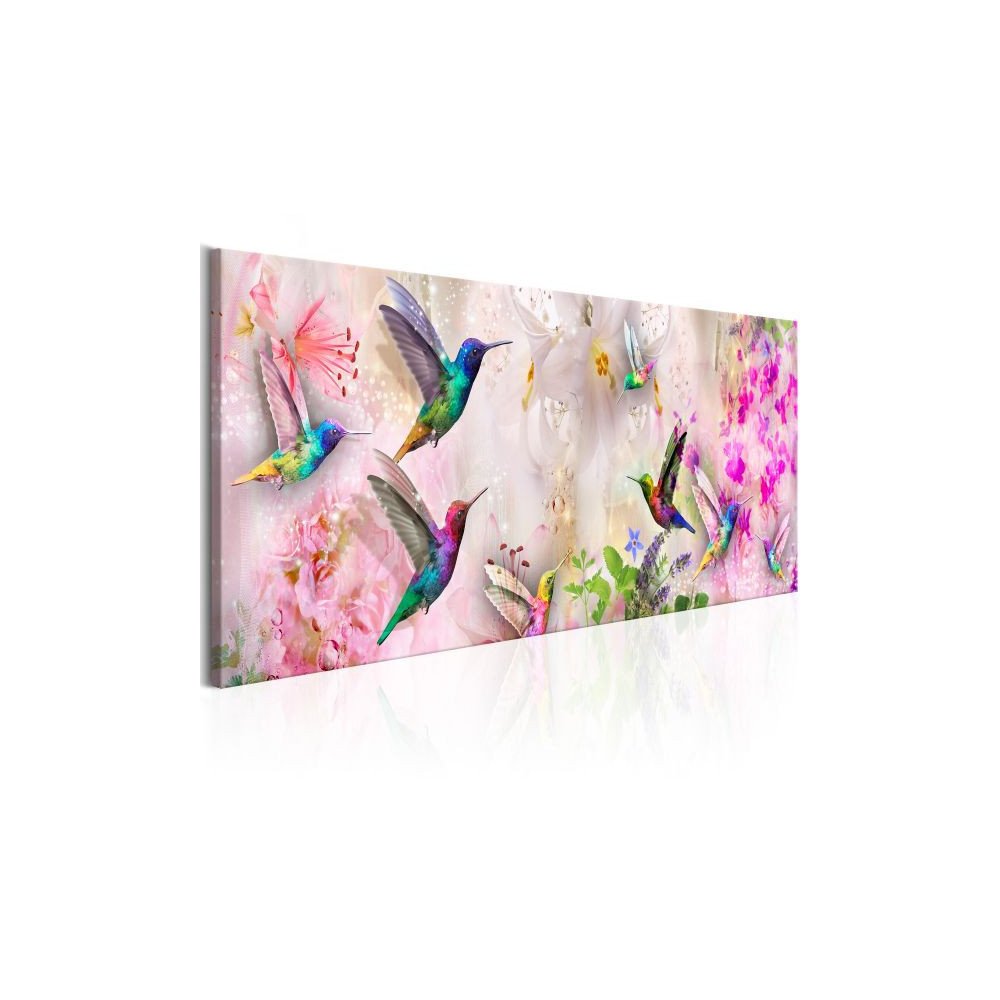 Tableau Colourful Hummingbirds 1 Pièce Narrow  | cosy-home-design.fr