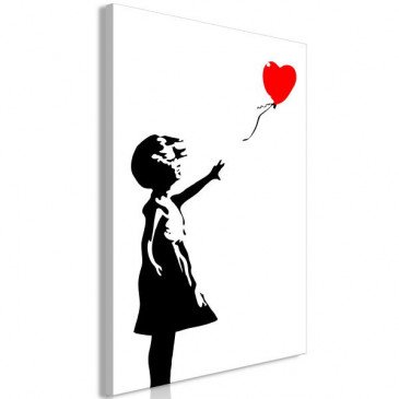 Tableau Little Girl with a Balloon 1 Pièce Vertical  | cosy-home-design.fr