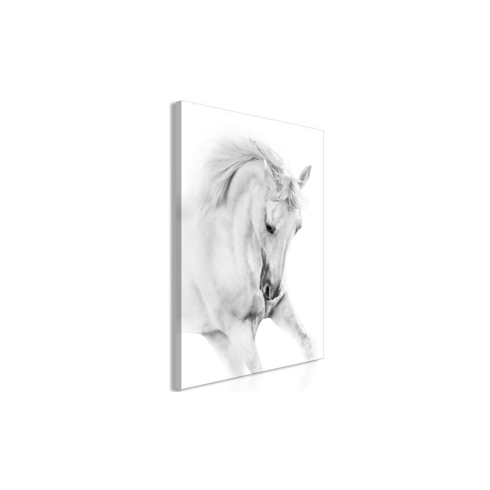 Tableau White Horse 1 Pièce Vertical  | cosy-home-design.fr