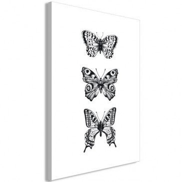 Tableau Three Butterflies 1 Pièce Vertical  | cosy-home-design.fr