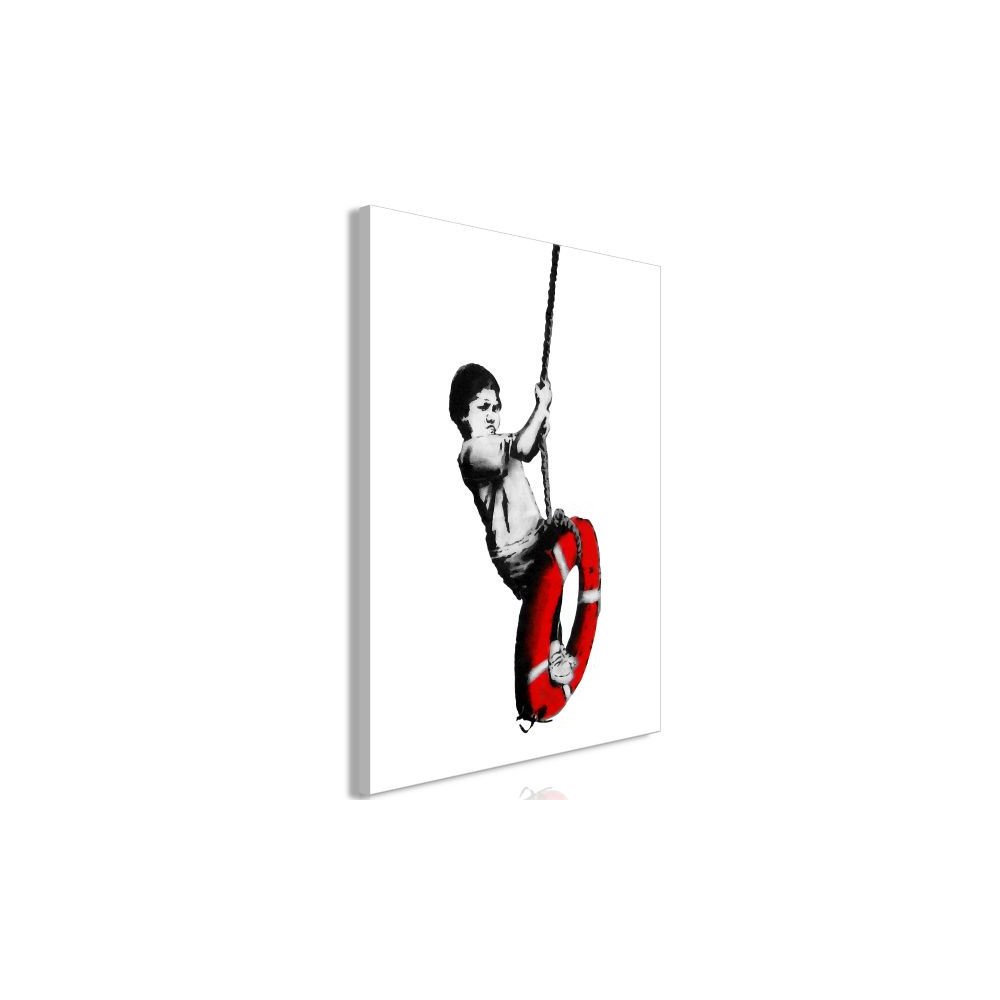 Tableau Banksy Boy on Rope 1 Pièce Vertical  | cosy-home-design.fr