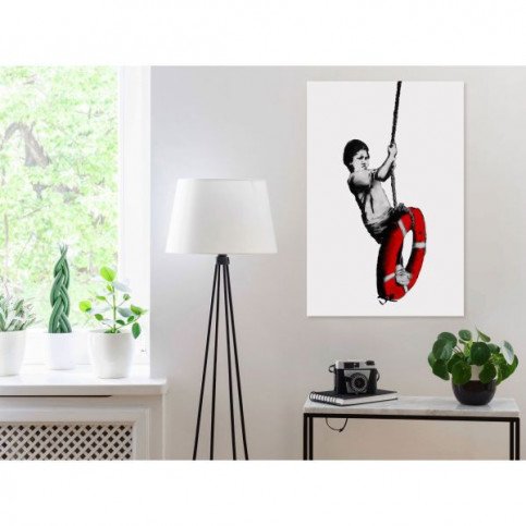 Tableau Banksy Boy on Rope 1 Pièce Vertical  | cosy-home-design.fr