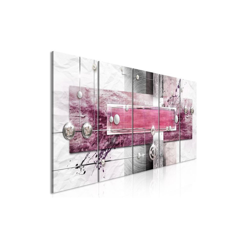 Tableau Mysterious Mechanism (5 Parts) Narrow Pink  | cosy-home-design.fr