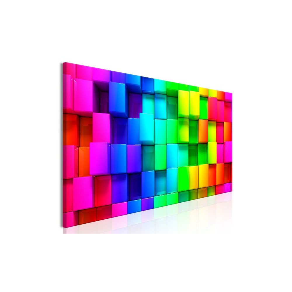 Tableau Colourful Cubes (1 Part) Narrow  | cosy-home-design.fr