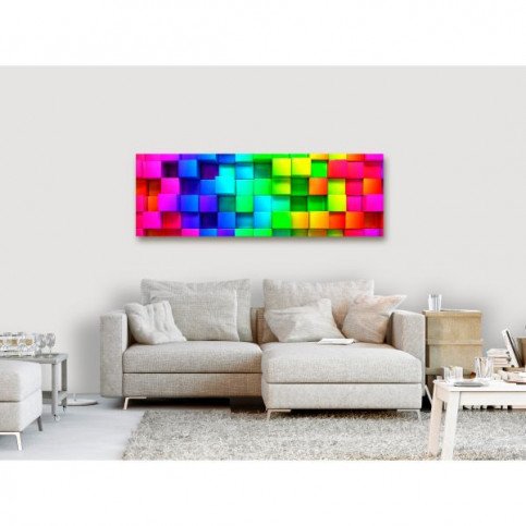 Tableau Colourful Cubes (1 Part) Narrow  | cosy-home-design.fr