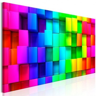 Tableau Colourful Cubes (1 Part) Narrow  | cosy-home-design.fr