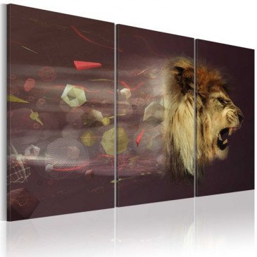 Tableau lion (abstraction)  | cosy-home-design.fr