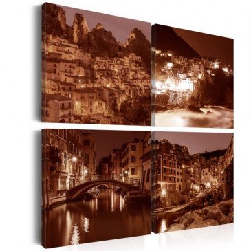 Tableau Italian Towns (Sepia)  | cosy-home-design.fr