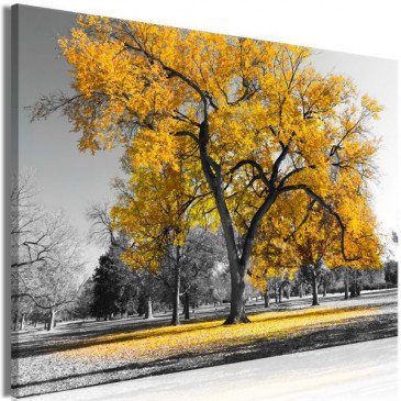 Tableau Autumn in the Park (1 Part) Wide Gold  | cosy-home-design.fr