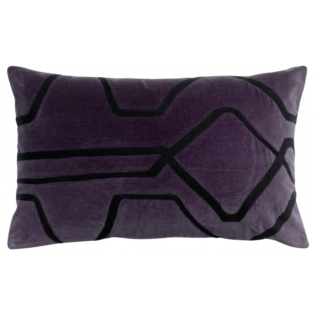 Coussin Fara Brodé Raisin 40 X 65  | cosy-home-design.fr