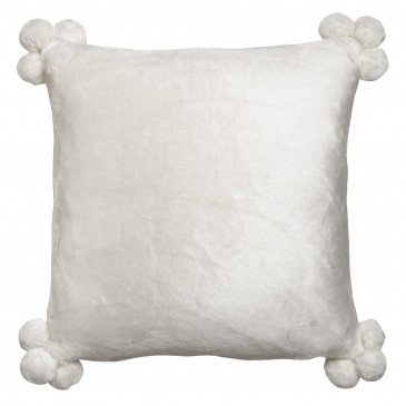 Coussin Tender Pompons Neige 45 X 45  | cosy-home-design.fr