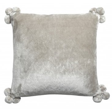 Coussin Tender Pompons Perle 45 X 45  | cosy-home-design.fr