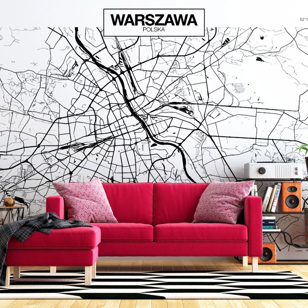 Papier peint - Warsaw Map 