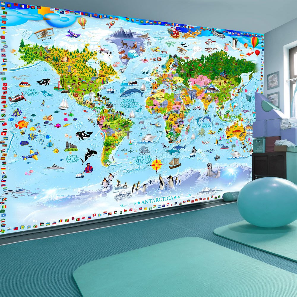 Papier peint - World Map for Kids 